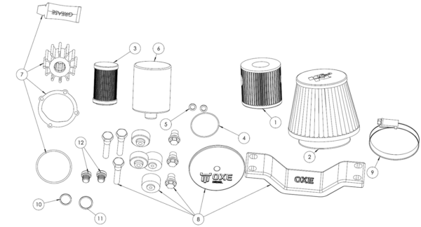 OXE Service Kit 2 for 25 Shaft (200